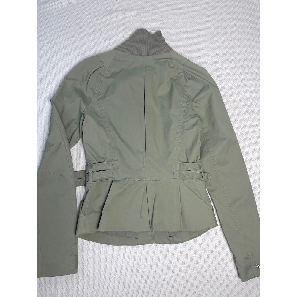 Armani Exchange A|X Sage Green Moto Jacket Women's XS Lightweight Buckle Detail - Picture 9 of 13